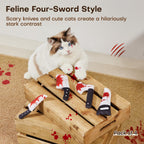 4Pcs Cat Toys, Horror Halloween Knife-Shaped Kitten Catnip Toys, Indoor Exercise For All Cat Breeds  Toys, Indoor Exercise For All Cat Breeds