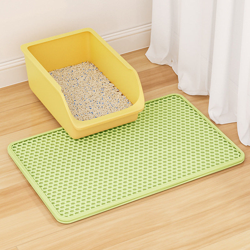 EVA Double-Layer Removable Cat Litter Mat - Washable Non-Slip Trapper