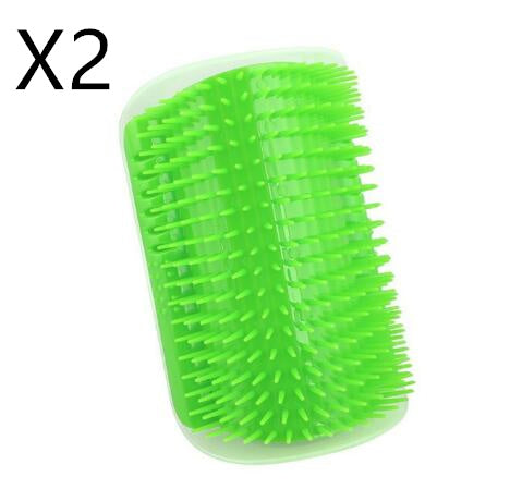 Cat Self-Grooming Corner Brush - Wall-Mounted Scratch & Groom Brush