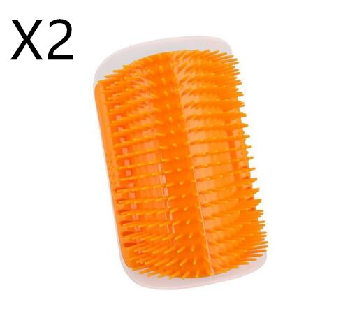 Cat Self-Grooming Corner Brush - Wall-Mounted Scratch & Groom Brush