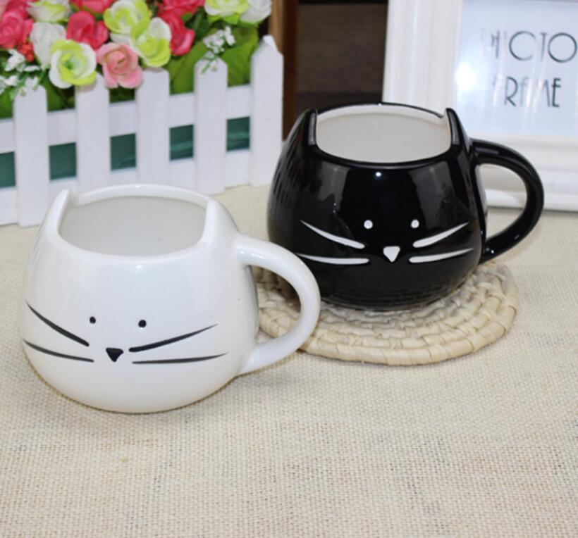 Cat Face Shaped Mug - Fun Ceramic Coffee Cup for Cat Lovers