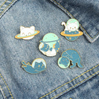 Cat Brooch Pin Badge - Cute Clothing Accessory for Jackets, Bags & Hats