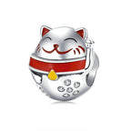 Beaded Lucky Cat Charm Bracelet - Cute Everyday Accessory for Cat Lovers