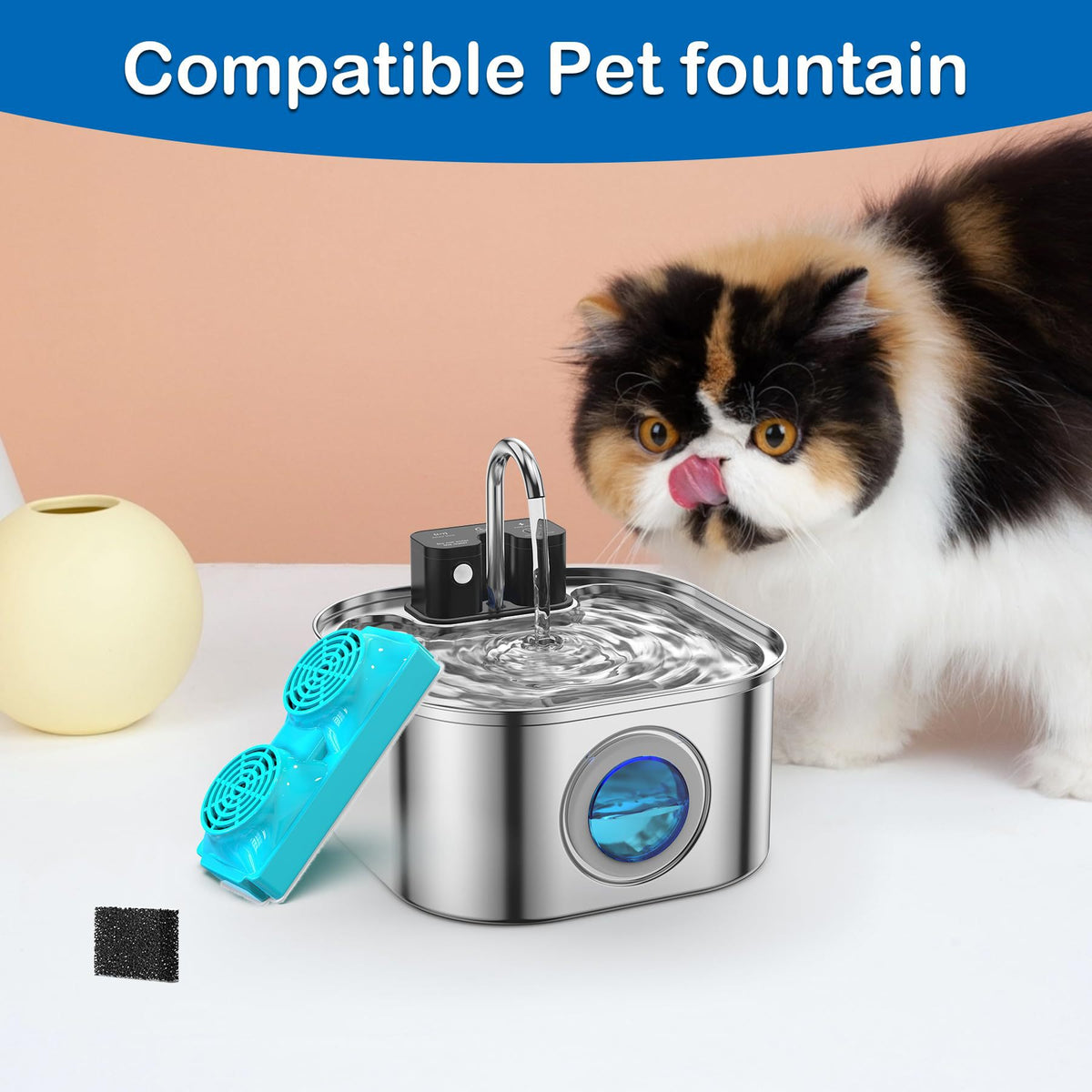 Replacement Filter Elements for Cat & Dog Water Fountains (Multi-Pack)