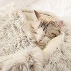 Soft Warm Velvet Cat Cave Nest Bed - Enclosed Cozy Bed for Cats & Small Dogs