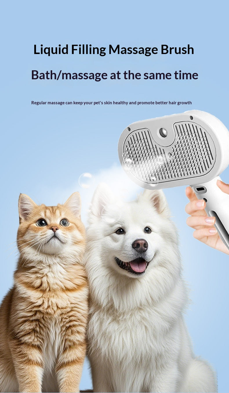 Cat Spray Grooming Comb - Misting Water Brush for Shedding & Coat Care