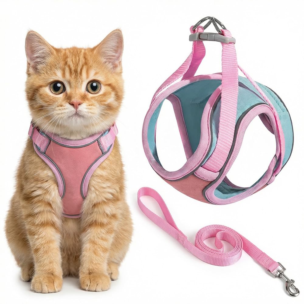 Cat Harness And Leash, Escape-Proof Cat Harness Set, Adjustable Step-in Pet Harness For Walking For Small Medium Dogs-Cats