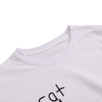 Hand-Painted Style Cat Art T-Shirt - Artistic Graphic Tee for Cat Lovers