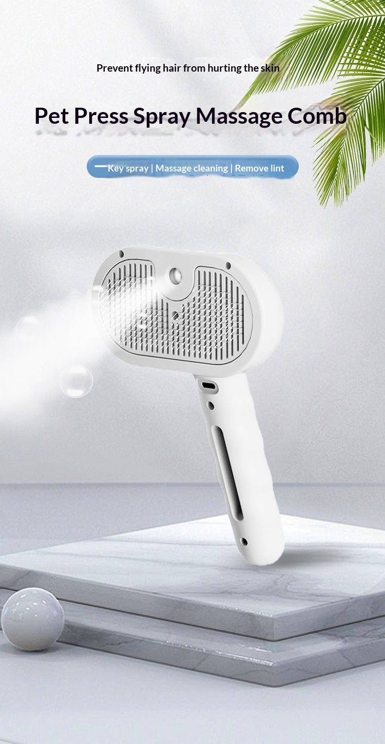 Cat Spray Grooming Comb - Misting Water Brush for Shedding & Coat Care