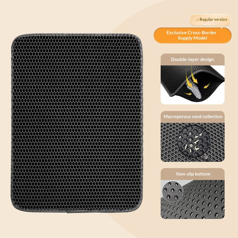 EVA Double-Layer Removable Cat Litter Mat - Washable Non-Slip Trapper
