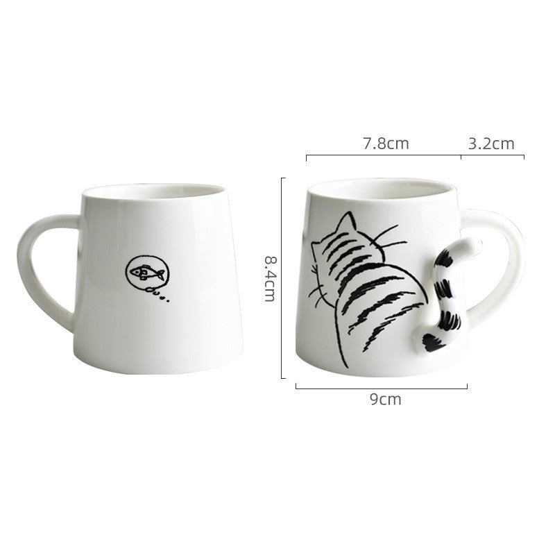 Japanese Style Cat Ceramic Mug - Cute Cartoon Coffee & Tea Cup