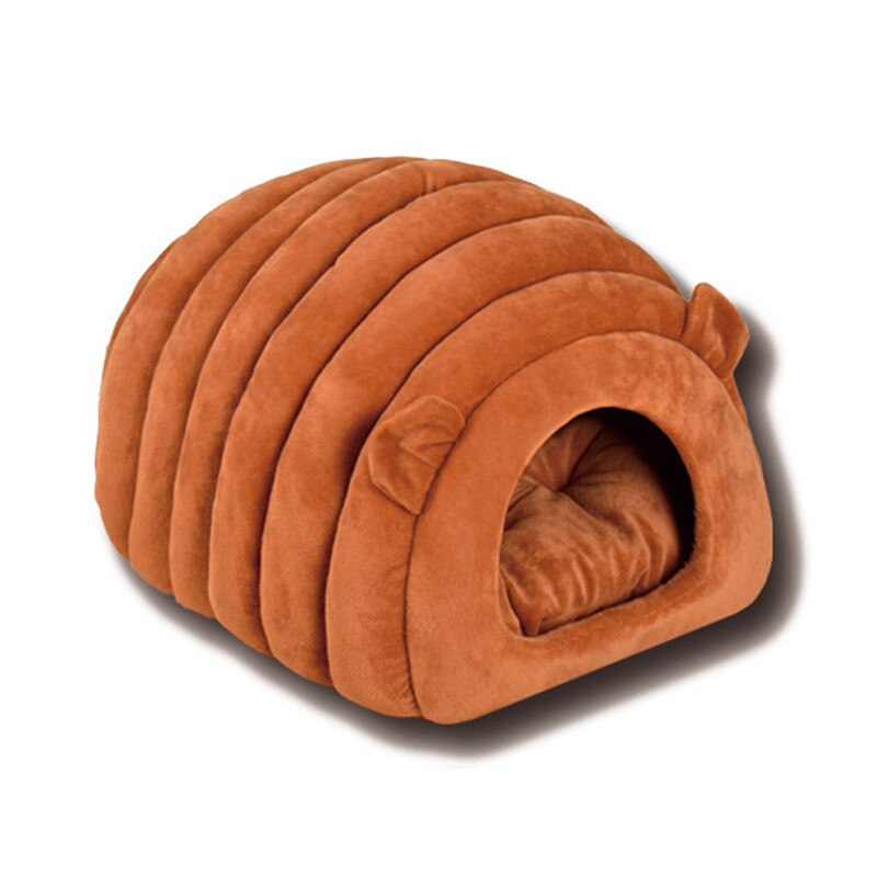 Winter Warm Cat Nest Cave Bed - Plush Enclosed House for Cold Weather