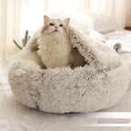 Soft Warm Velvet Cat Cave Nest Bed - Enclosed Cozy Bed for Cats & Small Dogs