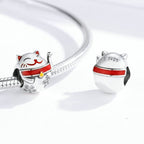 Beaded Lucky Cat Charm Bracelet - Cute Everyday Accessory for Cat Lovers