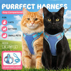 Cat Harness And Leash, Escape-Proof Cat Harness Set, Adjustable Step-in Pet Harness For Walking For Small Medium Dogs-Cats