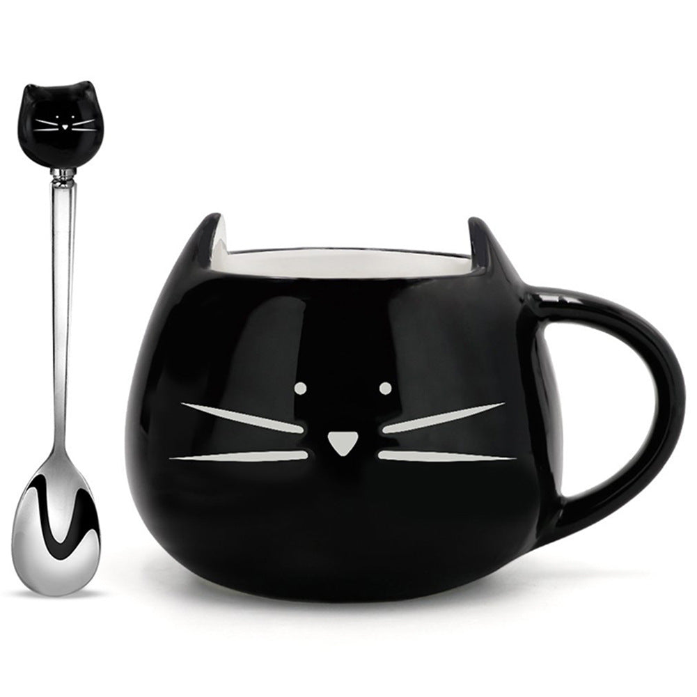 Cat Face Shaped Mug - Fun Ceramic Coffee Cup for Cat Lovers