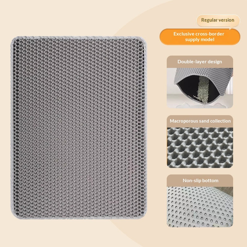 EVA Double-Layer Removable Cat Litter Mat - Washable Non-Slip Trapper