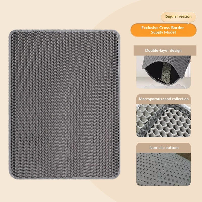 EVA Double-Layer Removable Cat Litter Mat - Washable Non-Slip Trapper