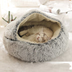 Soft Warm Velvet Cat Cave Nest Bed - Enclosed Cozy Bed for Cats & Small Dogs