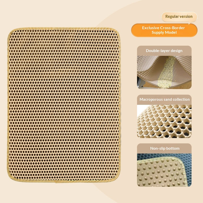 EVA Double-Layer Removable Cat Litter Mat - Washable Non-Slip Trapper