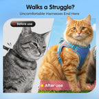 Cat Harness And Leash, Escape-Proof Cat Harness Set, Adjustable Step-in Pet Harness For Walking For Small Medium Dogs-Cats