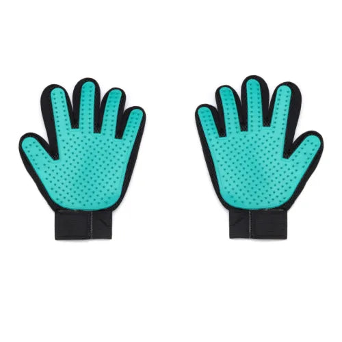 Cat Grooming Gloves (2-Pack) - Deshedding Massage Brush for Cats & Dogs