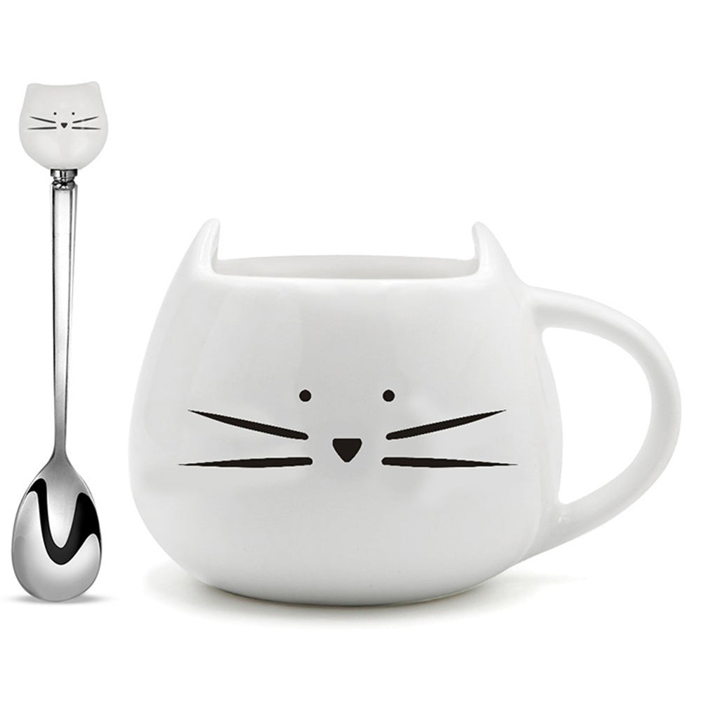 Cat Face Shaped Mug - Fun Ceramic Coffee Cup for Cat Lovers