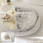 Soft Warm Velvet Cat Cave Nest Bed - Enclosed Cozy Bed for Cats & Small Dogs
