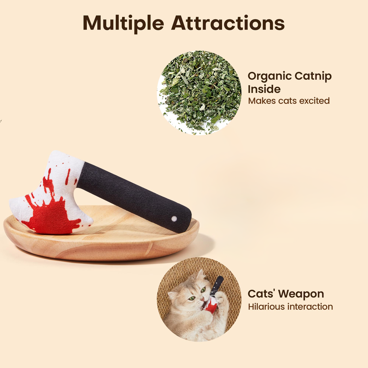 4Pcs Cat Toys, Horror Halloween Knife-Shaped Kitten Catnip Toys, Indoor Exercise For All Cat Breeds  Toys, Indoor Exercise For All Cat Breeds