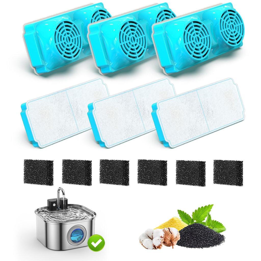 Replacement Filter Elements for Cat & Dog Water Fountains (Multi-Pack)