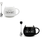 Cat Face Shaped Mug - Fun Ceramic Coffee Cup for Cat Lovers