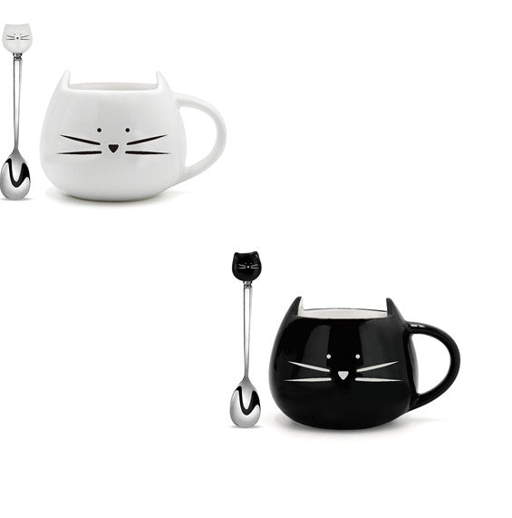 Cat Face Shaped Mug - Fun Ceramic Coffee Cup for Cat Lovers