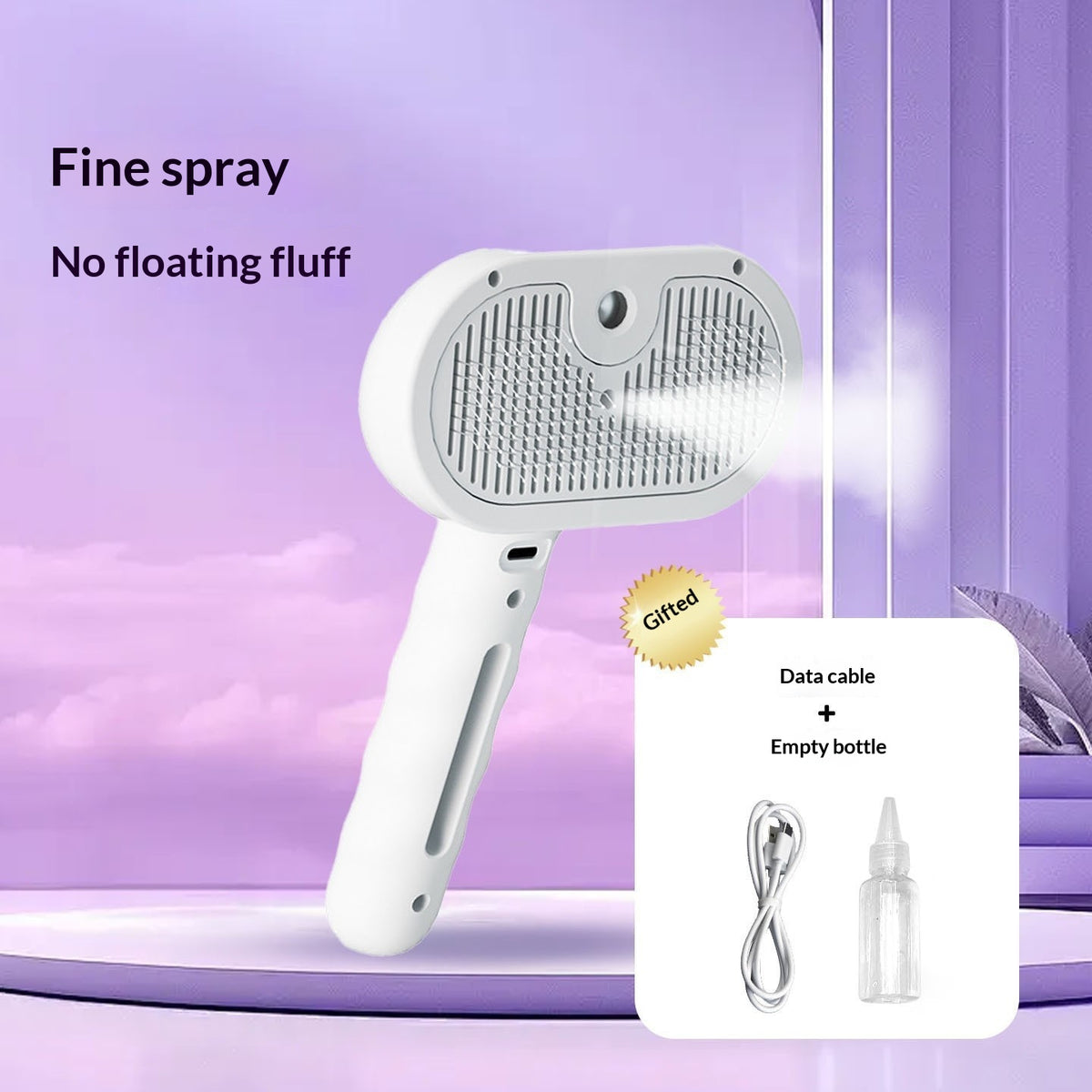 Cat Spray Grooming Comb - Misting Water Brush for Shedding & Coat Care