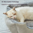 Square Cat Bed - Soft Plush Cushioned Sleeping Bed for Cats & Small Pets