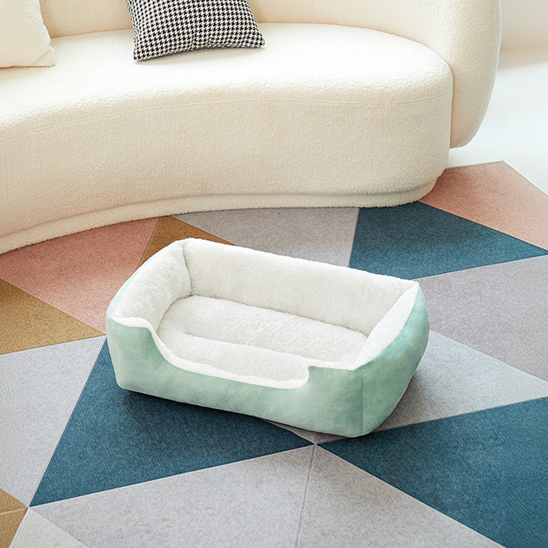 Square Cat Bed - Soft Plush Cushioned Sleeping Bed for Cats & Small Pets
