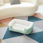 Square Cat Bed - Soft Plush Cushioned Sleeping Bed for Cats & Small Pets