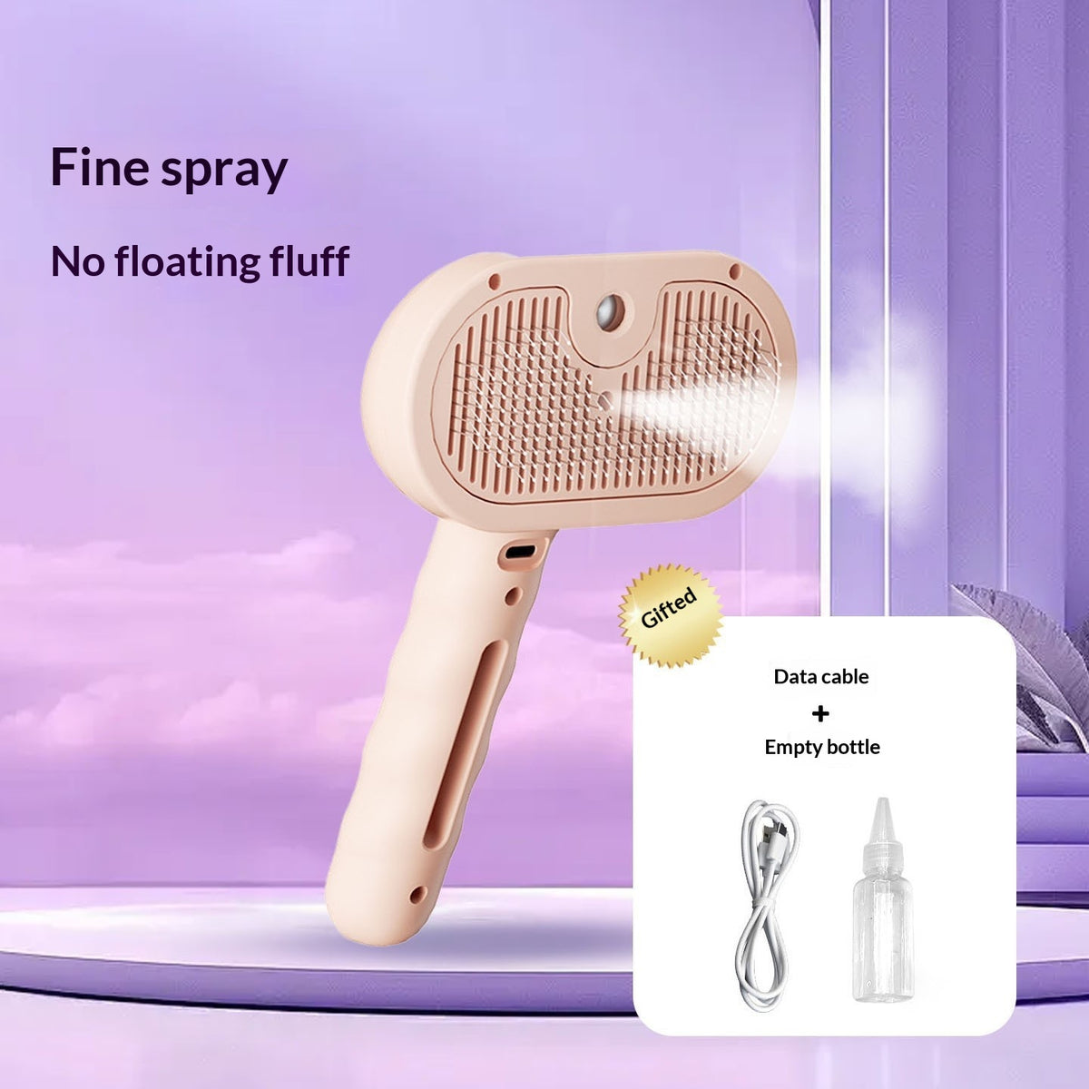 Cat Spray Grooming Comb - Misting Water Brush for Shedding & Coat Care
