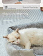 Square Cat Bed - Soft Plush Cushioned Sleeping Bed for Cats & Small Pets