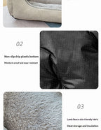 Square Cat Bed - Soft Plush Cushioned Sleeping Bed for Cats & Small Pets