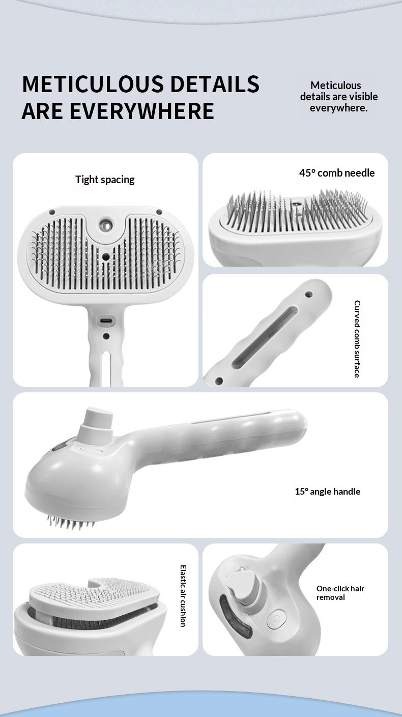 Cat Spray Grooming Comb - Misting Water Brush for Shedding & Coat Care